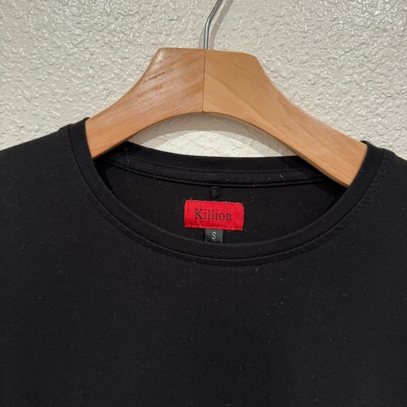 men’s killion black long sleeve t shirt top - Picture 2 of 7